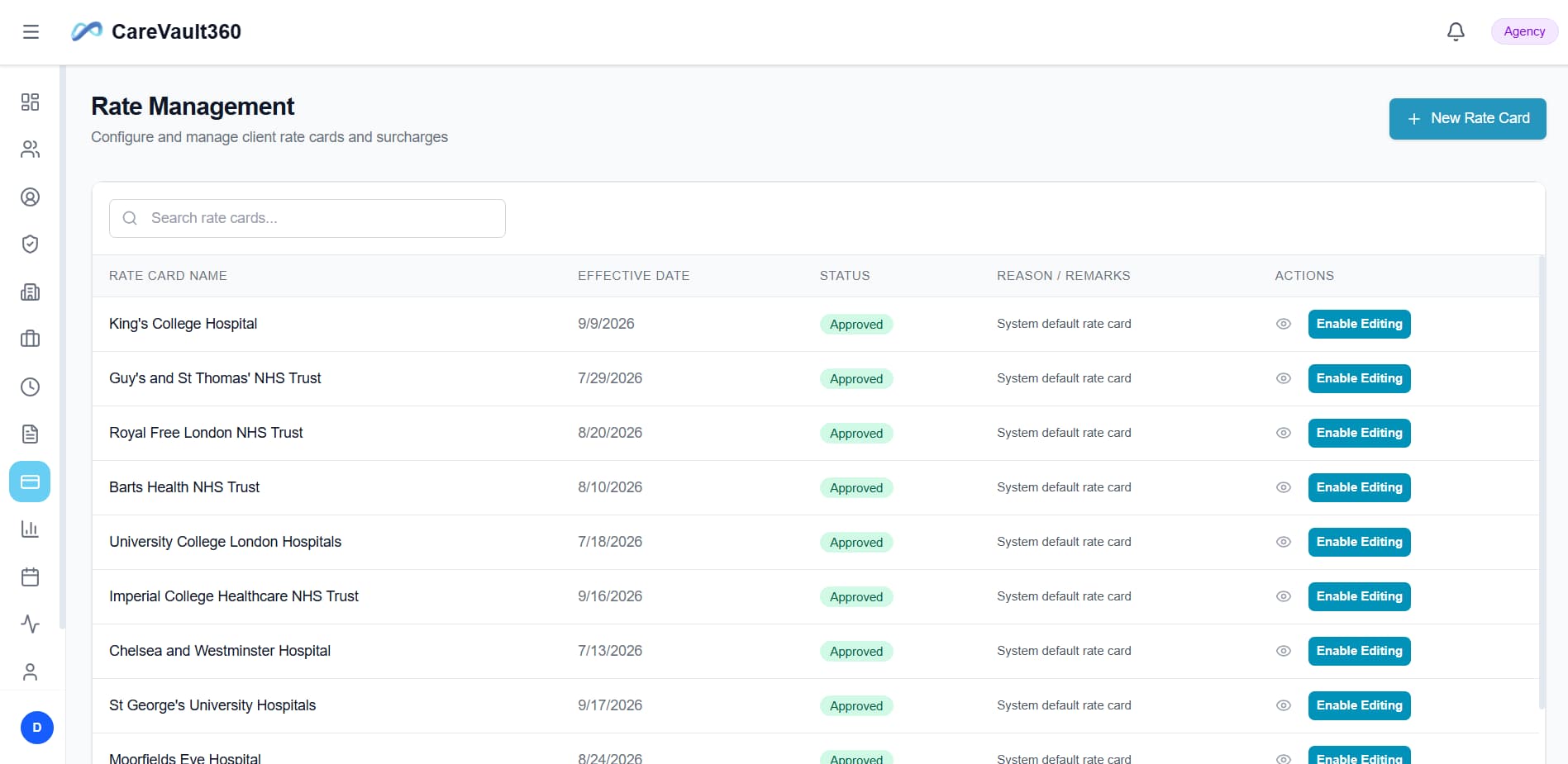Multi-Rate Cards & Payroll preview