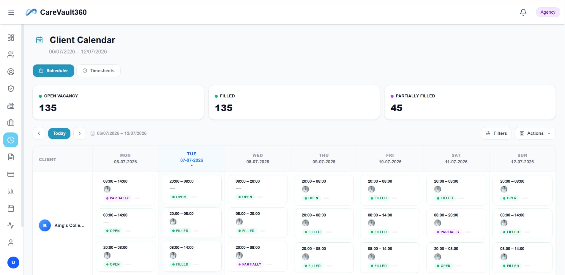 Shift Booking & Scheduler preview
